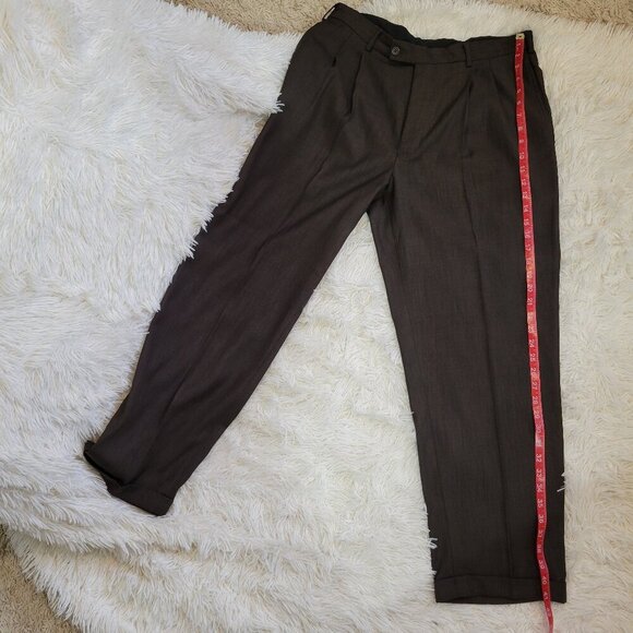 jf j.ferrar Men Brown Dress Pants Slacks 34 X 30 Business Casual Office Church - Picture 4 of 7